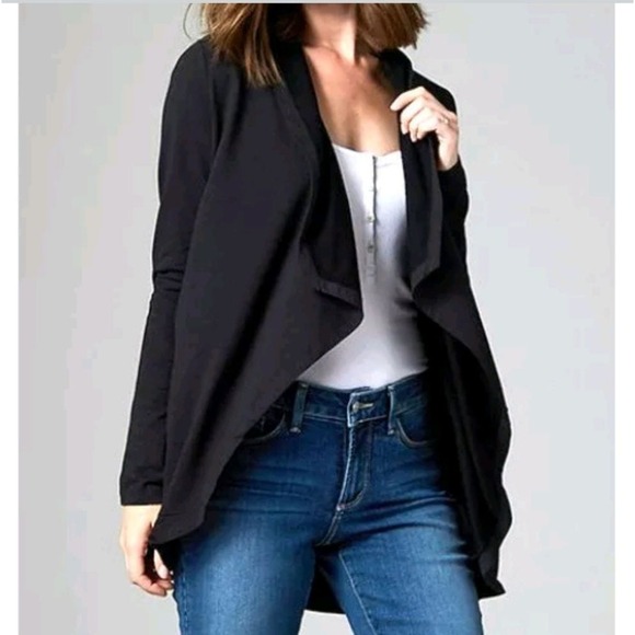 NYDJ Cardigan Womens XS Dark Gray Open Front Shirt Top NEW NWT - Picture 1 of 4